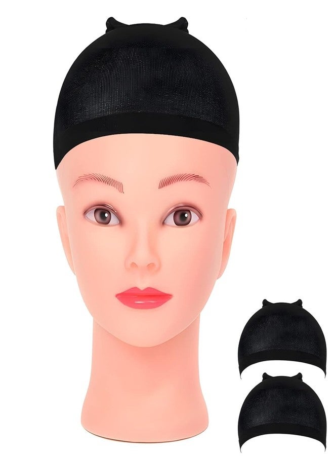 Pinaka Hair Accessory Set: 2 Black Stocking Wig Caps - Designed for Comfortable & Secure Lace Front Wig Fit - Image 1